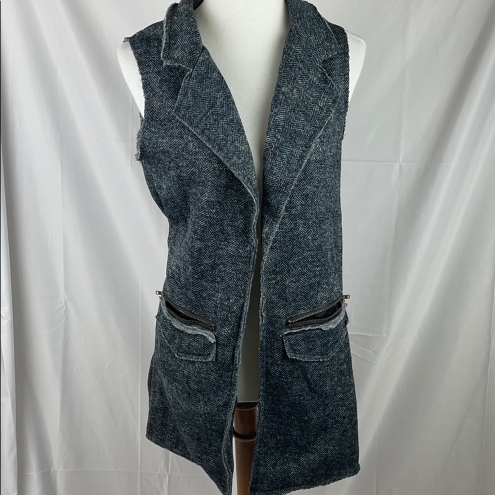- Mimi Chica – Herringbone Vest HEATHER GREY…